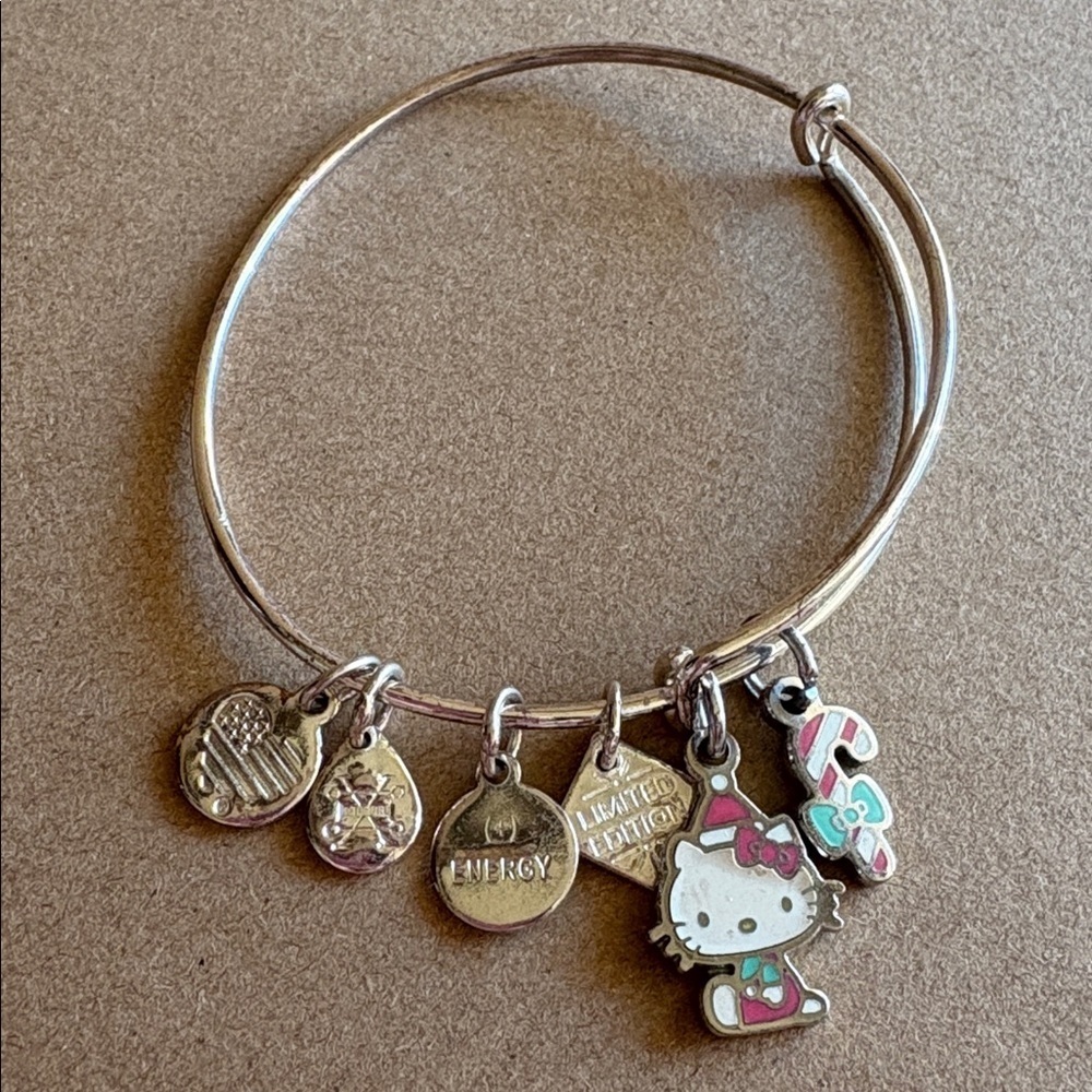 Christmas Alex & Ani Hello Kitty limited edition charm bracelet with 🐱🎄🤶